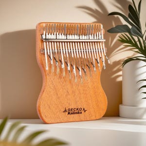 Gecko 24-Key Kalimba – Slim Treble Flat Board Thumb Piano | Camphor or Mahogany | C Tone + Full Accessory Set|Custom Engraving Available