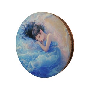 16inch | 20inch Ocean Dream Wave Drum | Sleepy Girl Artwork |Sound Healing Frame Drum for Meditation, Yoga, and Relaxation
