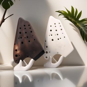 Professionele alt C driekamerkeramische ocarina – matwit en gebrande afwerking | Vakkundig afstemmen|Beste muziek |Huwelijkscadeau