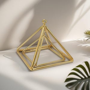 3&quot;-18&quot; Titanium Golden Color Quartz Singing Pyramid |Sound Tool  for Sound Healing | Yoga| Meditation| | Golden Crystal Singing Pyramid
