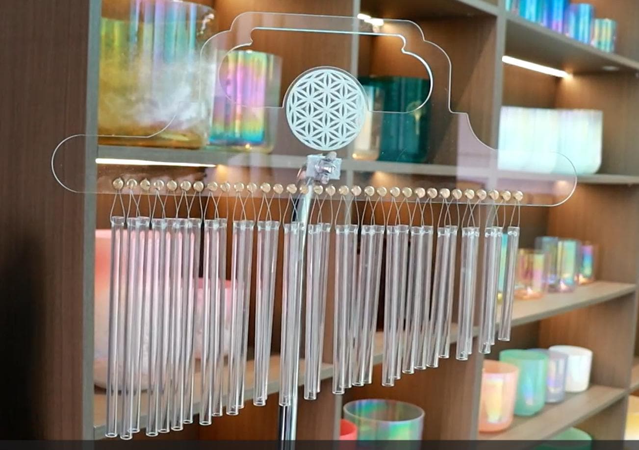 Flower of Life Quartz Crystal Singing Harp ｜Singing Chime -32 bar | Yoga Sound Healing Instrument  – Perfect Gift