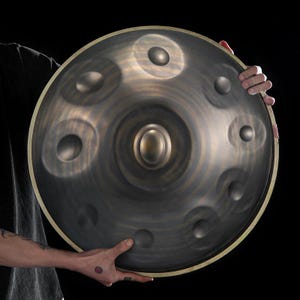 Nitride Steel Handpan Drum: 22 Inch Gold Edge - D Kurd Scale