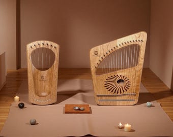 Personalized  Hluru Lyre Harp  |  7 ,19 String Earth-Light |Sound Healing Instrument|Custom Engraving for Music Lovers