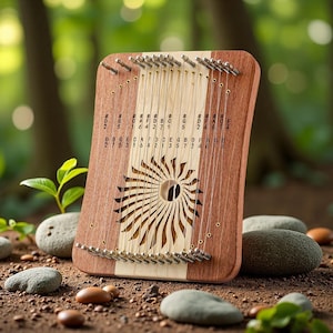 31 String Hluru Monochord Finger Lyre Harp | Custom Engraving | Meditation Harp for Sound Healing & Personalized Gift