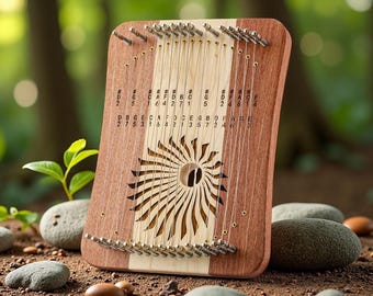 31 String  Monochord Finger Lyre Harp | Custom Engraving | Mini Meditation Monochord for Sound Healing & Personalized Gift
