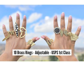 BRASS RINGS, Brass Rings For Women, Brass Rings For Jewelry, Boho Rings, Boho Jewelry, Gifts For Women, Brass Rings African, African Jewelry