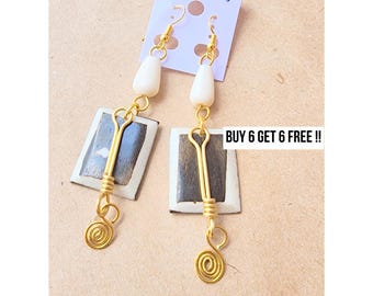 950 Earrings Trends, Earrings Handmade, Earrings Aesthetic, Earrings, Boho Earrings, Brass Earrings, Dangle Drop Earrings, Ethnic Earrings