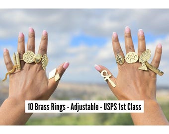 Brass Rings, Brass Rings For Women, Brass Rings For Jewelry, Handmade Rings, Brass Rings African, Raw Brass Rings, Hammered Brass Rings