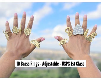 Brass Rings SET, Brass Rings For Women, Brass Rings For Jewelry, Handmade Rings, Gifts For Women, Brass Rings African, African Jewelry Set