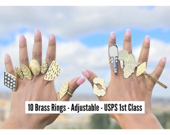 Bone and Brass Rings, Brass Rings For Women, Brass Rings For Jewelry, Handmade Rings, Gifts For Women, Brass Rings African, Jewelry Set