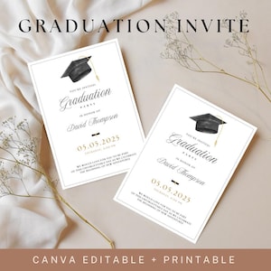 Graduation Party Invitation Template | Editable Grad Invite | Class of 2024 2025 | Printable Digital Download | High School or College