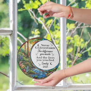 Memorial Stained Glass Suncatcher, Personalized Memorial Suncatcher, Sympathy Window Hanging, In Loving Memory Sun Catcher Keepsake