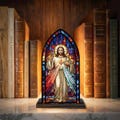 Divine Mercy Jesus Suncatcher Candle Holder, Acrylic Christian Window Light, Acrylic Sacred Heart Decor, Catholic Religious Gift