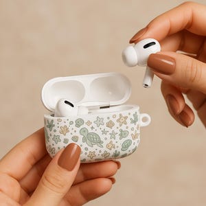 Leuke AirPod-hoes met oceaanthema, funky Turtle-accessoires, Sea Life AirPod Cover, kwallenontwerp, ideaal voor strandliefhebbers, cadeau-idee