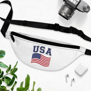 USA Flag Fanny Pack: Patriotic Festival Travel Bag