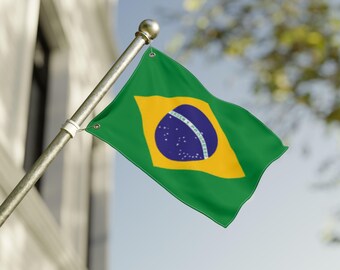 Drapeau du Brésil Drapeau recto-verso | Drapeau national brésilien avec oeillets