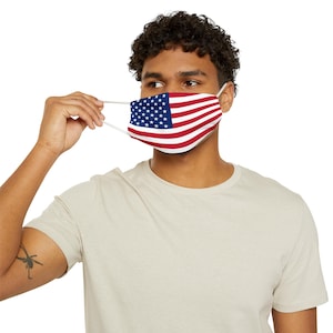 Masque facial patriotique - Couvre-visage en polyester bien ajusté pour plus de confort et de style, motif drapeau des États-Unis, idéal pour les célébrations et à porter au quotidien