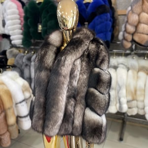 exclusive women outwear - Elegant Warm Winter Jacket - Best gift for her - Brown fox fur jacket - Brown - Women jacket - brown women jacket
