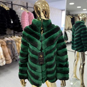 Handmade Fox Fur Jacket: Genuine Rex Rabbit Fur Coat