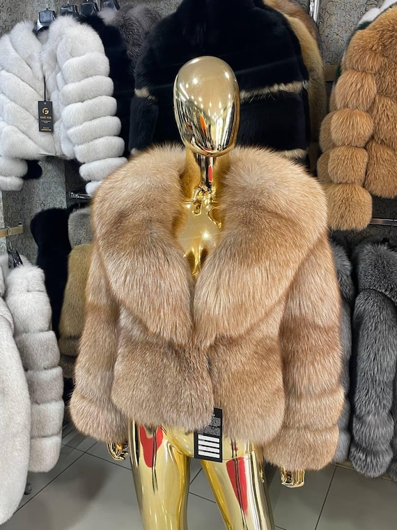 ハンドメイドフォックスファージャケット：レディースナチュラル