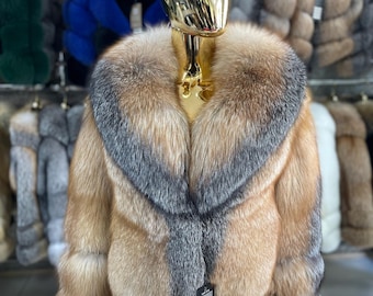Handmade Fox Fur Jacket: Women's Luxury Winter Coat