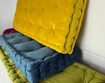 Getuftetes französisches Samtkissen, kundenspezifisches getuftetes Bankkissen Fenstersitzkissen Bodensofa-Tagesbettkissen