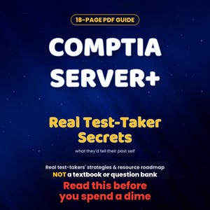 Plan przygotowania do egzaminu CompTIA Server+ | Czego się uczyć, wskazówki dotyczące pytań testowych, wskazówki dotyczące zdania | Notatki prawdziwych zdających | Przewodnik po strategii w formacie PDF