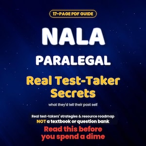 NALA Paralegal Exam Prep Roadmap | What to Study, Test Question Tips, Pass Tips | Real Test-Taker Notes | Strategy Study Guide PDF