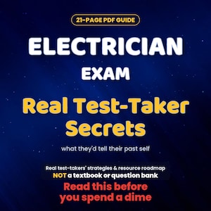 Electrician Exam Prep Roadmap | What to Study, Test Question Tips, Pass Tips | Real Test-Taker Notes | Strategy Study Guide PDF