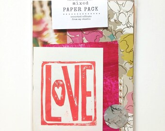 Mixed Paper Love Collage Kit: Love/Valentine Card Making, Wedding Anniversary, Scrapbooking Ephemera