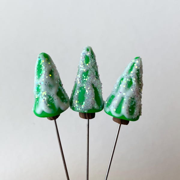 3 épingles à compter décoratives pins d'hiver