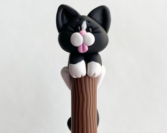 Polymer Clay Tuxedo Cat Ballpoint Pen