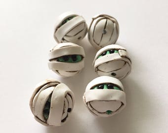 6 Mummy Head Beads