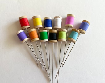 12 Polymer Clay Thread Spools Counting Pins