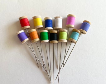 12 Polymer Clay Thread Spools Counting Pins