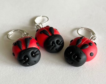 Ladybug Latchback Stitch Markers