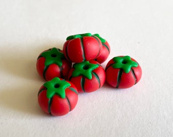 6 Tomato Pincushion Beads