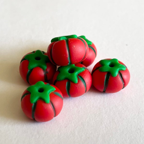 6 Tomato Pincushion Beads