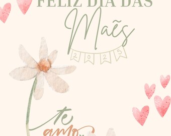 Kids’ Printable Mother's Day Book – Bilingual Template (Portuguese/English) with Prompts to Fill In