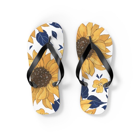 Beach Sandals Sunflower Slippers Sunflower Flip Flops, Summer