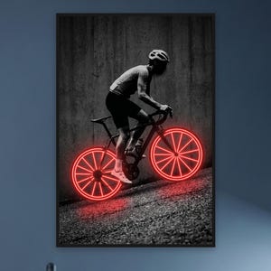 Lámina de arte pop con ruedas de bicicleta, arte mural colorido para ciclistas, póster de bicicleta de carretera, regalo para ciclistas, decoración de oficina — WorkoutSquadron