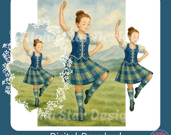Scottish Highland Dance Watercolour Art: PNGs (Digital Download)