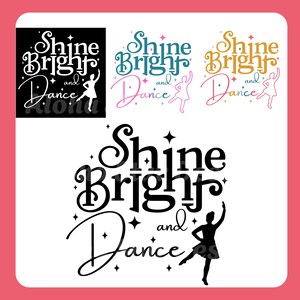 Highland Dance Digital Illustration, &quot;Shine Bright and Dance” Scottish Dancers Clipart for Apparel, Teacher and Dancer Gift Idea