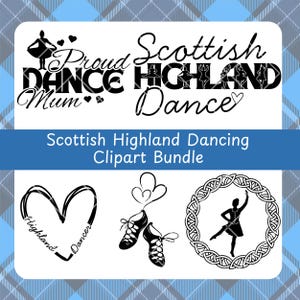 Scottish Highland Dance Digital Clipart, Traditional Scottish Dancers Illustration for Highland Dance Teacher & Mother Gift