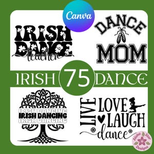 Irish Dance Clipart Bundle: 75 Dancing Designs (Digital Download, PNG, SVG, Canva Template)