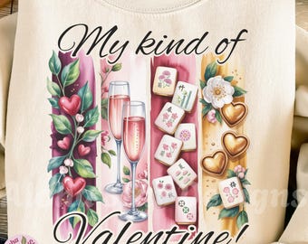 Mahjong Valentine PNG Design: Design for Galentine's Day (Digital Download)