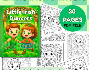 Irish Dancers Coloring Book: 30 Fun Celtic Designs (PDF Download A4/US Letter)