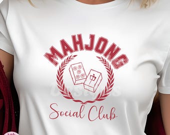 Diseño de Mahjong Social Club: Archivos PNG simplificados (Descarga digital)