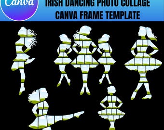 Irish Dancer Photo Collage Canva Template: Customizable Dancing Frames (Digital Download)