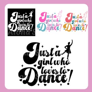 Highland Dance Digital Illustration, “Just a girl who loves to Dance!” Scottish Dancers Clipart for Apparel, Teacher & Dancer Gift Idea